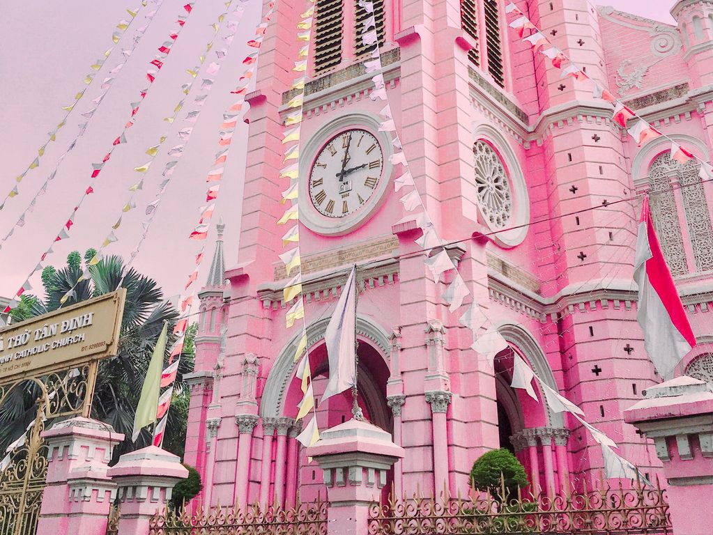 Roze kerk in Ho Chi Minh Stad